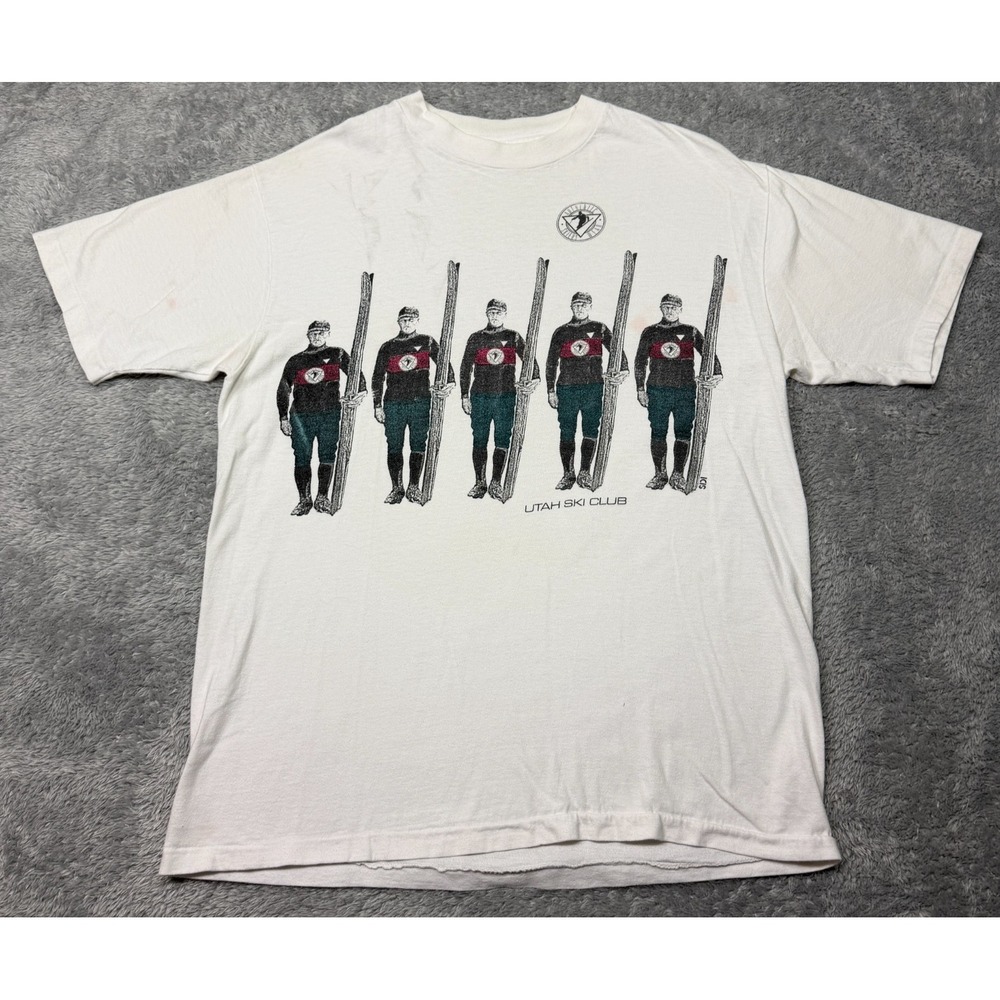 Vintage Utah Ski Club T Shirt Mens S Single Stitch Authentic Skiers Wear 80s 90s